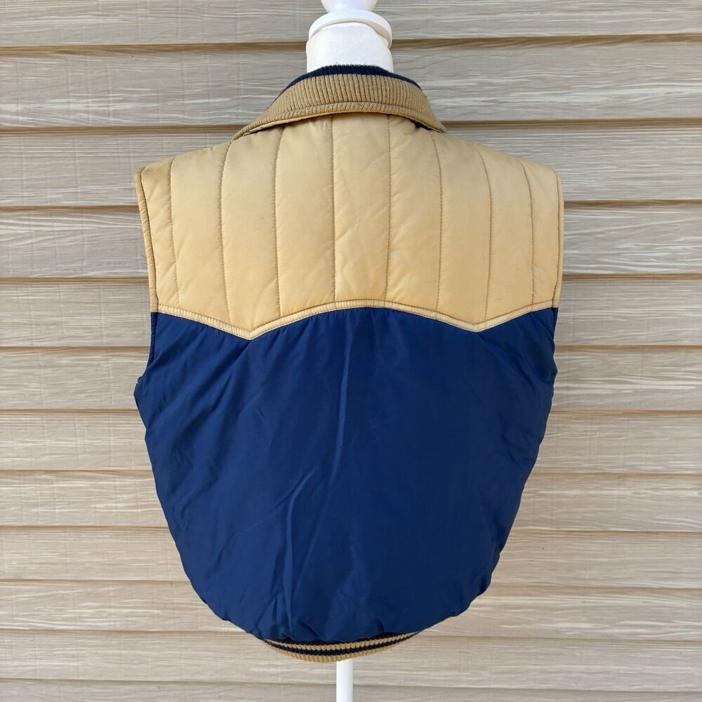 V.I.P Puffer Vest Mens L Quilted Vintage Nylon Winter Ski Made in Tawain - Picture 4 of 7